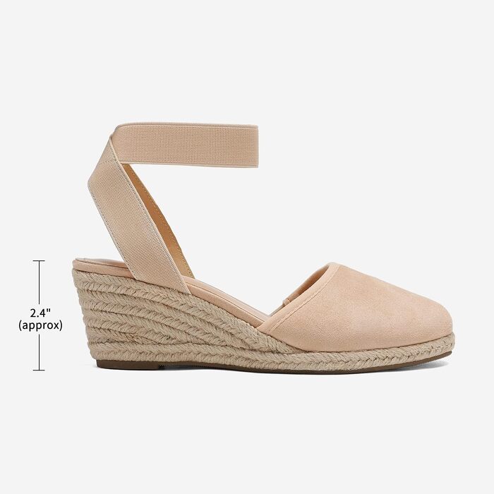Босоніжки жіночі DREAM PAIRS на підборісі, бежеві, 41.5 EU, з еластичним ремінцем на щиколотку