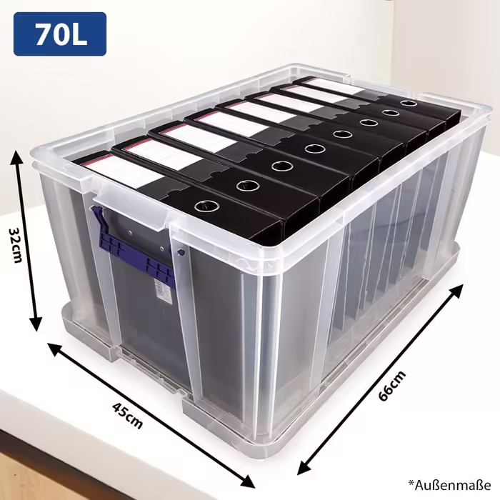 BANKERS BOX ProStore Large Storage Box with Lid, 70 Liter (Interior Dimensions 30 x 58 x 38.5cm), 1 Piece