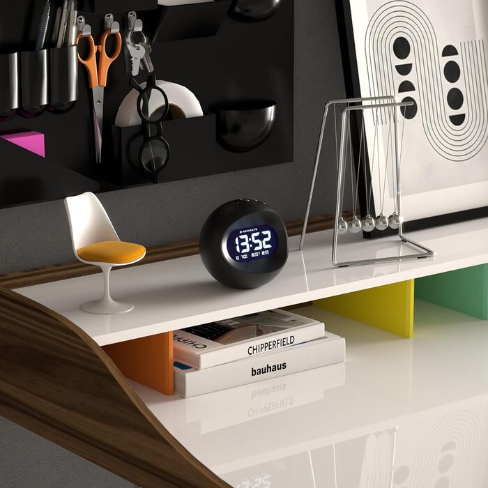 NEWGATE® Digital Centre of the Earth Clock (Black with black LCD display) Black With Black Lcd Display