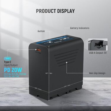 Зарядний пристрій NEEWER Micro USB для акумуляторів Sony NP-F550/F750/F960/F970, NP-FM50/FM70/FM90, QM71D, 91D, NP-F500H/F55H (2 шт. NP-F970)