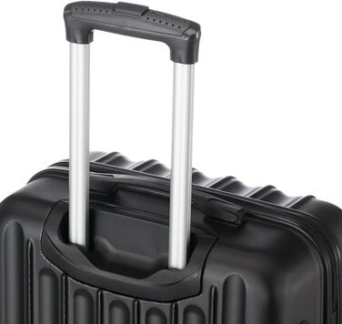 Набір валіз LALAHO 3/4/5 шт. з косметичками, чорний, ABS пластик