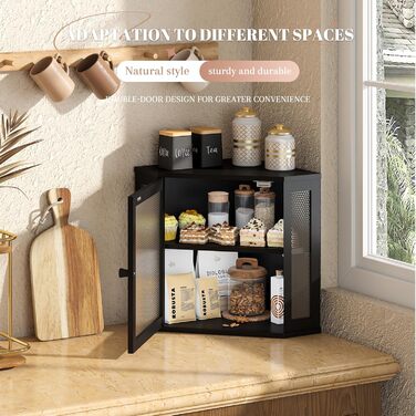 Блок для хліба, кухонна панель, велика місткість, бляха для хліба в стилі фермерського будинку, органайзер для кухонних панелей, двошаровий контейнер для хліба (білий, великий) 29.5 x 29.5 x 35 см (чорний, 29.5 x 29.5 x 35 см)