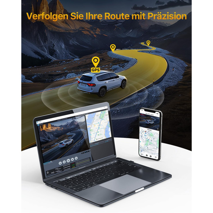 Відеореєстратор GKU 4K+2.5K з Wi-Fi 5GHz, GPS, Нічне Бачення STARVIS, IPS-дисплеєм 1.5', 24h парковка, 360° обертання, 64GB SD-карта, чорний