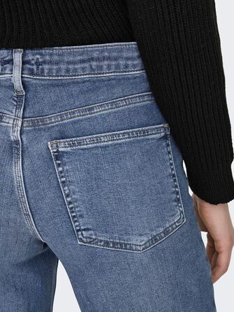 Джинси жіночі ONLY Madison з широкими штанинами, висока талія, середній блакитний денім (M/32L)