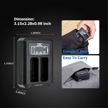Подвійний USB зарядний пристрій для камер Nikon (D5600, D5500, D5300, D5200, D5100, D3500, D3400, D3300, D3200, D3100, DF) - сумісний з акумуляторами EN-EL14/EN-EL14A