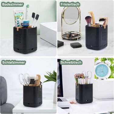 Тримач для електричної зубної щітки з підставкою для насадок, органайзер для ванної кімнати, чорний