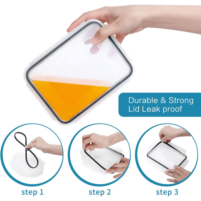 Набір контейнерів для зберігання продуктів 48 шт. (24 контейнери, 24 кришки) - BPA free, для холодильника, морозильника та мікрохвильової печі