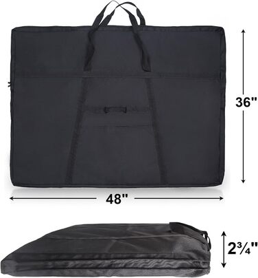 Портфоліо-сумка JJRING з дакрону, легка, 61x91 см, чорна