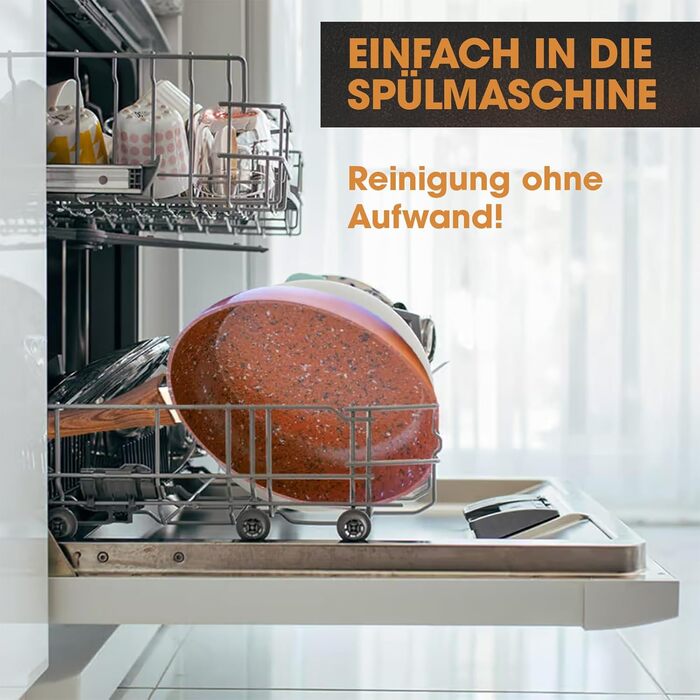 Сковорода Livington Copper & Stone 28 см індукційна, антипригарна, для всіх типів плит. З рецептами.