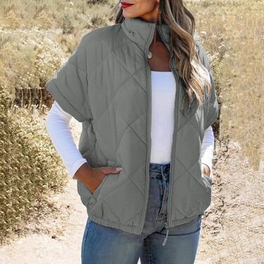 Пухове жилет Daen, сірий, XXL. Легке, тепле, з кишенями, на блискавці, для осені/зими