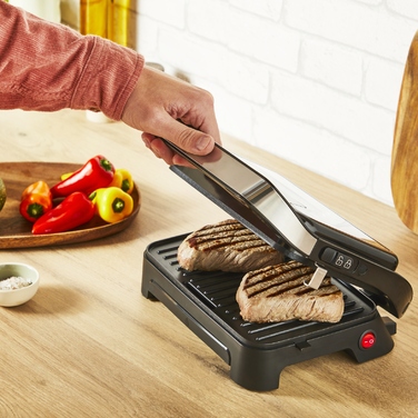 Електричний контактний гриль Tefal GC270D10, сріблястий/сірий, 1000 Вт
