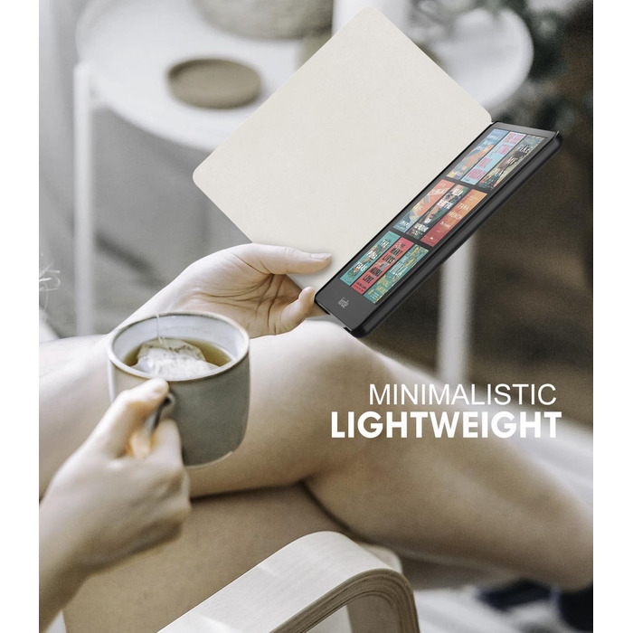 Чохол MoKo для Kindle Paperwhite 12th Gen (2024) та Kindle Colorsoft Signature Edition (2024), PU-захист, авто-сон/пробудження, PC-кришка, квітковий дизайн на білому тлі