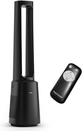 Вентилятор Pro Breeze OmniAir з очищувачем повітря, 105 см - безшумний, з HEPA 13 фільтром, LED дисплеєм, пультом керування, 10 швидкостей, 5 режимів, чорний