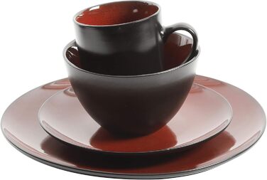 Набір посуду Gibson Soho Lounge, 16 предметів (сервіз на 4 особи), червоний, кераміка