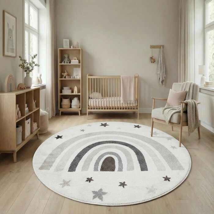 Дитячий килим Kinderteppich DOTS бежево-рожевий 80x150 см, Öko-Tex, для дівчаток, в дитячу кімнату