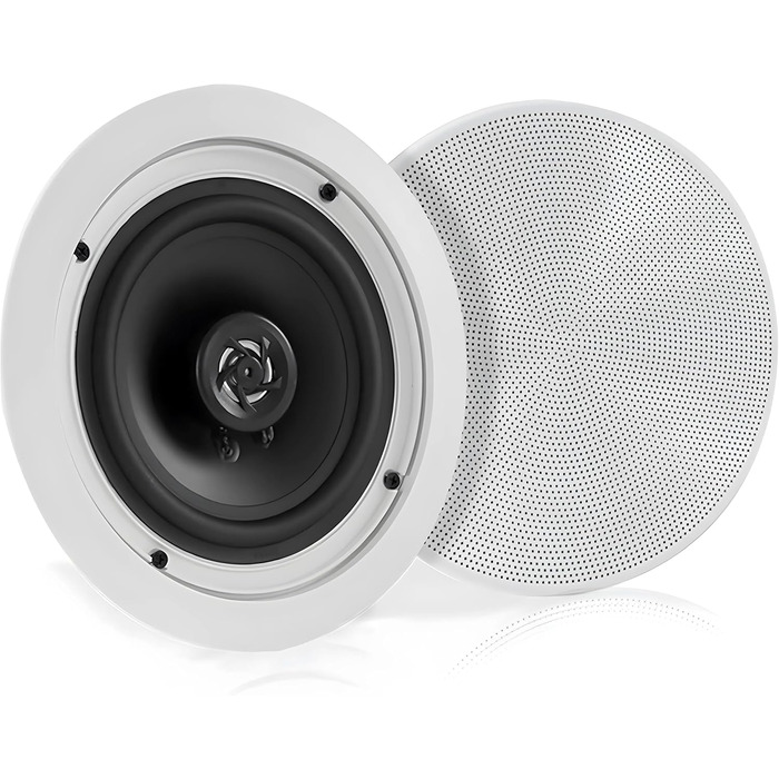 Pyle 13 см Вбудована Bluetooth акустика для стелі та стін, 150 Вт, 2-смуговий стерео динамік з твітерами, плаский дизайн, для домашнього кінотеатру