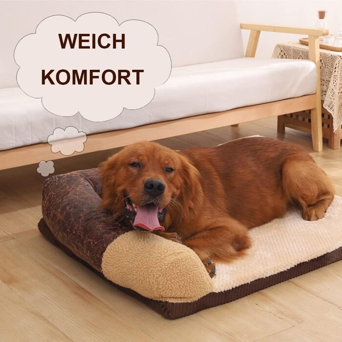 Софа для собак Nyescasa, ортопедична, нековзна, тепла, сіра, розмір S (55 x 45 x 13 см)