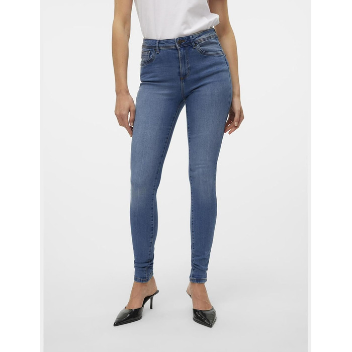 Джинси VERO MODA VMTANYA MR S з оздобленням Piping, середній блакитний денім, розмір L/28L