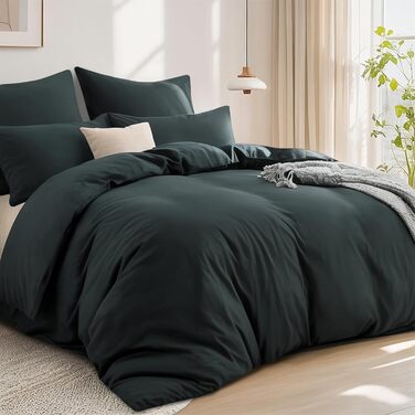 Комплект постільної білизни RUIKASI з бавовни 4-х частинний (200x200 см) сірий - двоколірний, з блискавкою