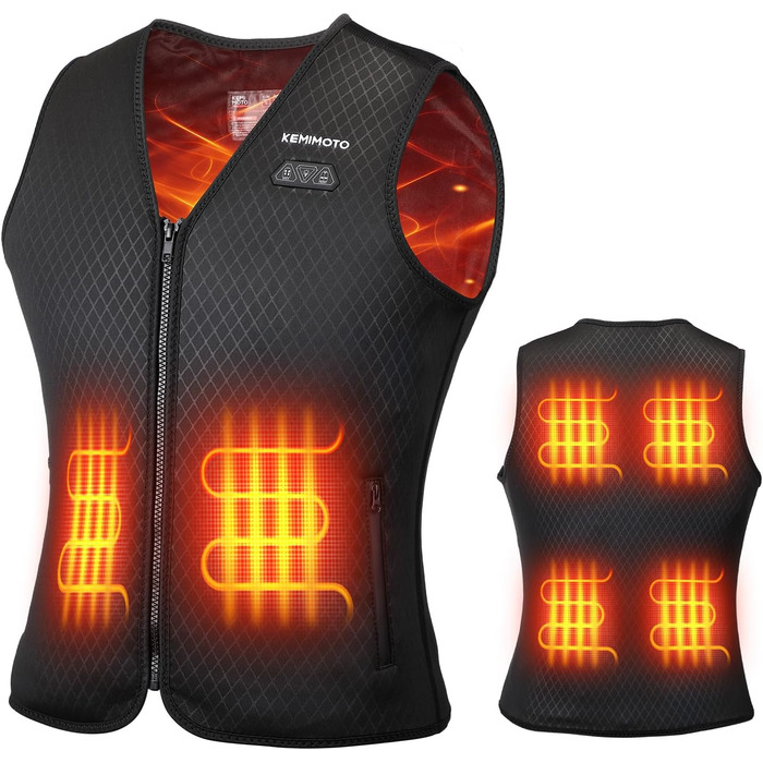 Обогреваемая жилетка KEMIMOTO для женщин с 6 зонами обогрева, 3 уровня нагрева, USB, для мотоцикла, активного отдыха, кемпинга, катания на лыжах, походов, аккумулятор 10000mAh