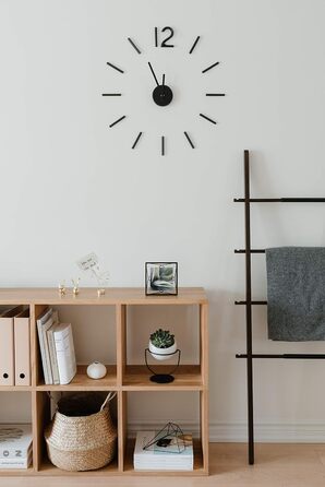 Настінний годинник Umbra Blink, сучасний мінімалістичний дизайн, DIY кварцовий механізм, без рамки, самоклеючі цифри, металева, чорна, для кухні, офісу, спальні, вітальні