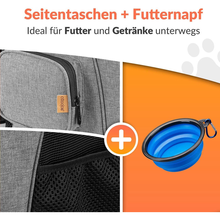 Рюкзак для тварин до 20 кг, сірий: регульовані ремені, складаний поводок, переноска для собак та котів