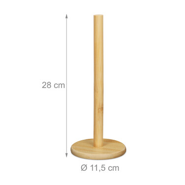 Relaxdays Bamboo Kitchen Roll Holder