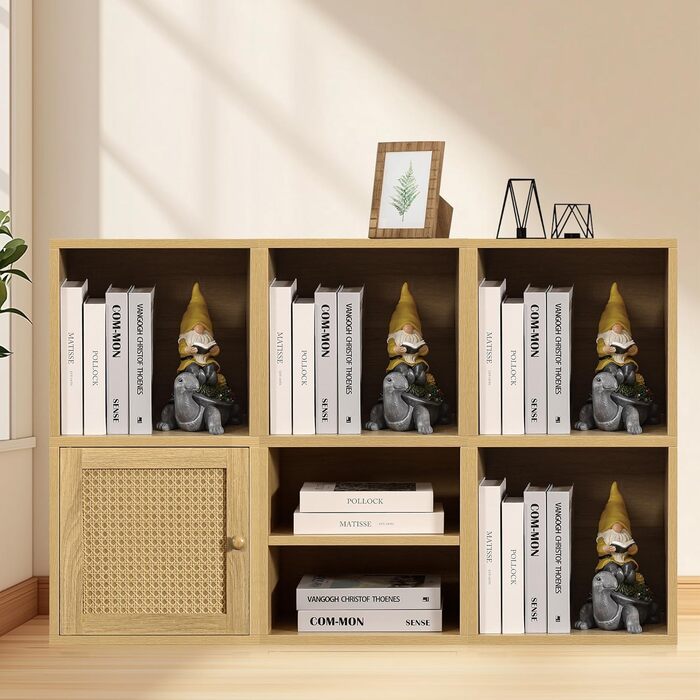 FUSUNBAO Magic DIY Cube Storage Organizer, stackable cubes for home, books, clothes, toys, modular storage system, closet organizer, bookshelf, cabinet (pure white (Yellow Oak, 2. General Cube))
