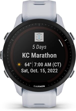 Garmin Forerunner 955 - GPS-годинник для триатлонів, бігу, з сонячною батареєю, білий