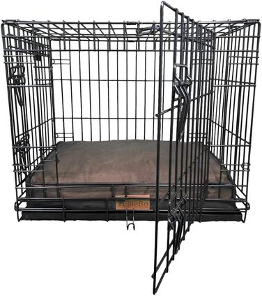 Ліжко для собак Ellie-Bo, XXL, зелене з коричневими паспалями, 117x75x10 см, з м'яким, пральним матрацом та водонепроникним покриттям Oxford