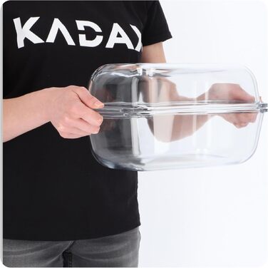 KADAX прозора жароміцна форма для запікання з термостійкого скла, прямокутна, 7 л, для лазаньї, овочевих рагу, м'яса, духовки