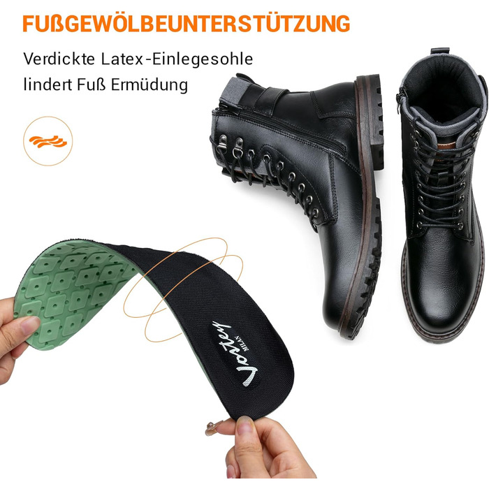 Чоловічі черевики Vostey: зимові мотоциклетні черевики з натуральної шкіри, чорні, 43 EU, модель 8147