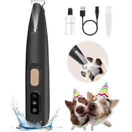 Триммер для собак та котів Pfotentrimmer з LED-підсвічуванням, 18 мм, тихий (35 дБ), вологостійкий, акумуляторний, для догляду за лапами, вухами, обличчям та хвостом (Чорний)