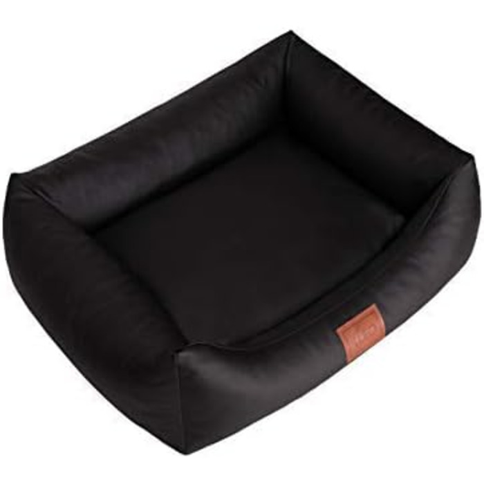 Софа для собак Leo4dog Natalie: зручне ліжко для собак з штучної шкіри, 4 розміри (XXL 130x100 см, чорний)