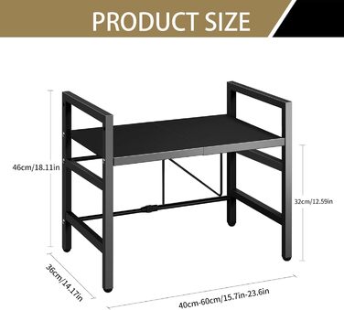 Підставка для мікрохвильової печі UBRAVOO регульована, 100 кг, органайзер для кухні (чорний)
