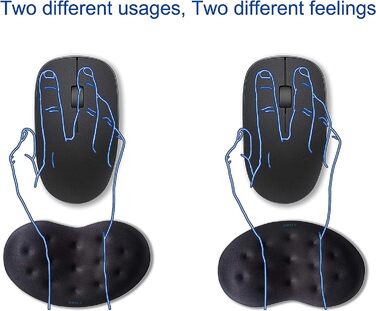 Підставка для зап'ястя BRILA Maus - ергономічна подушка з memory foam для ноутбука, комп'ютера, роботи та ігор, чорна