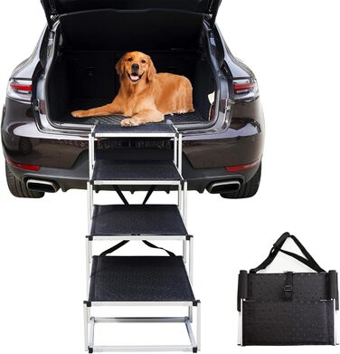 Східці для собак великих порід - автосходинки для собак з 4 ступенів, складані, алюмінієві, до 75 кг