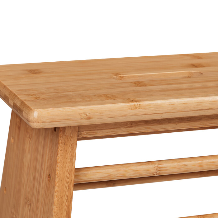 Relaxdays Bamboo Footstool with Handle