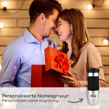 Термокружка Milu 370/450 мл з нержавіючої сталі, ізольована, для кави, з гравіюванням, 100% захист від протікання