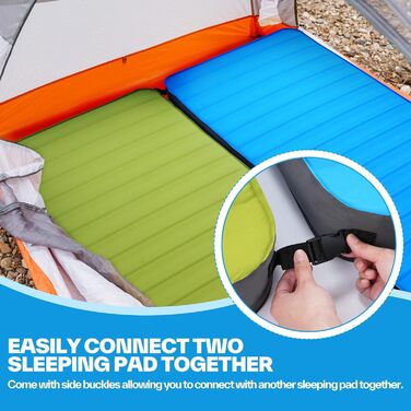 Sportneer Self-Inflating Camping Mat - 198x76cm Outdoor Sleeping Pad - 10cm Thick Air Mattress for Tent, Overnight Stays, Sunbathing, Relaxation, and Picnics