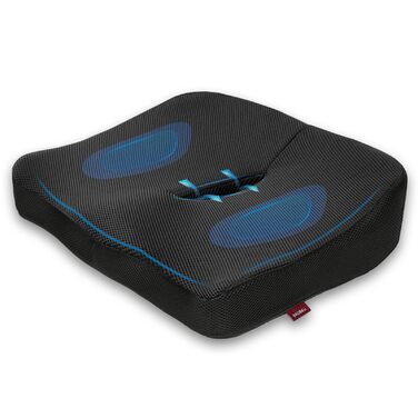 Подушка ортопедична для сидіння з піни Memory Foam, чорна 45x40 см. Зняття болю в спині, попереку, куприку та при ішіасі. Для офісного крісла, авто, інвалідного візка.