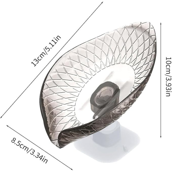 Чорна мильниця з присоском | Прозора мильниця для душу та ванни | Підставка для мила, щіток та аксесуарів
