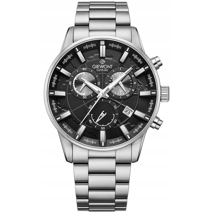 Чоловічий годинник Giewont Chronograph Sapphire, чорний, GW4580-B1