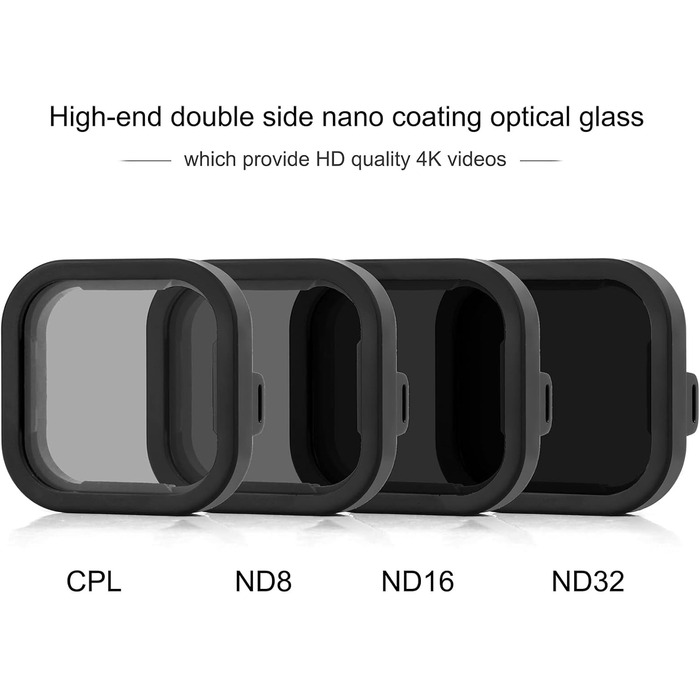 Фільтри SOONSUN для GoPro Hero 12 11 10 9: CPL, ND8, ND16, ND32 (4 шт.)