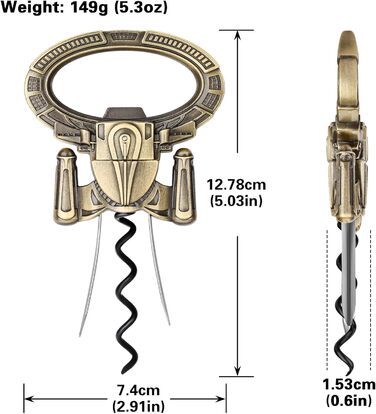 Відкривачка для вина LKKCHER з двома зубцями, для старих винних пляшок, професійна, бронзова з подарунковою коробкою та листівкою