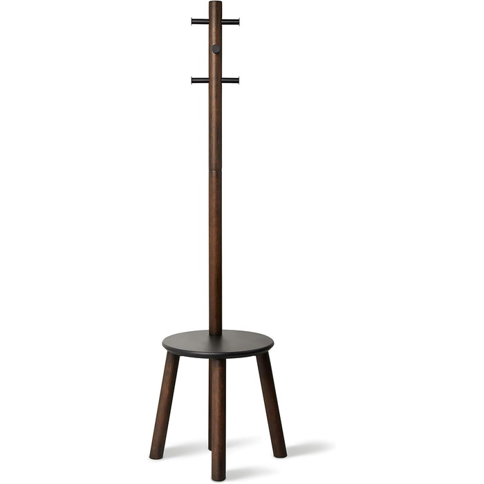 Umbra Pillar Coat Rack with Bench, Default_no_Selection_Value, White/Natural, One Size (Black/Walnut, Coat Rack with Bench)