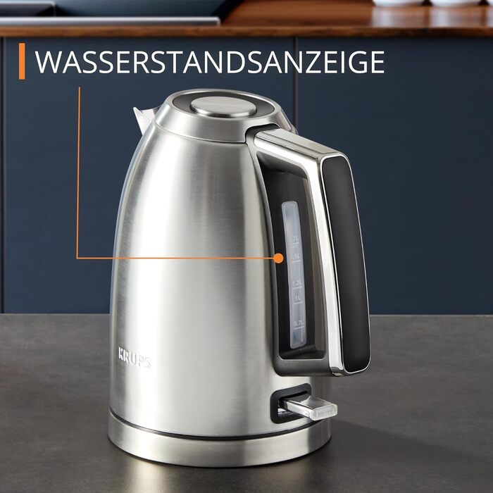 Krups Smart'n Light Kettle, 5 Temperatures, 1.7 Liter Capacity, Stainless Steel Interior, Double-Walled, Black, BW801810 (BW552D Excellence)