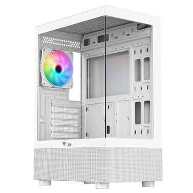 Корпус для ПК Itek SHOWBUI 33W – ігровий, ATX, білий, з RGB-вентилятором та скляними панелями