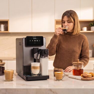 Кавомашина автоматична Cecotec Cremmaet Latte Art Elite 1500 Вт, 19 бар, керамічні жорна, 1.1л + 400мл, для капучино та лате
