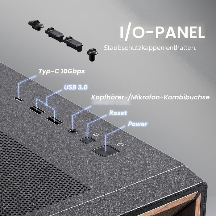 Корпус для ПК Antec Flux Midi Tower, чорний матовий, Gaming Case